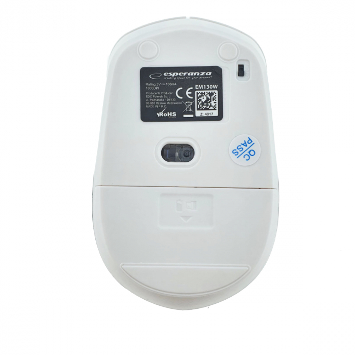 Mouse optic fara fir, 4D, Bluetooth v.5.0, Esperanza Sargas 94668, 105 x 60 x 35 mm, 1600 DPI, alb cu gri [3]