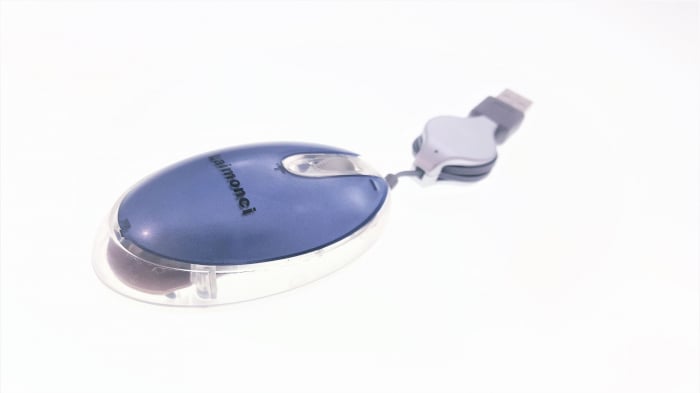 Mouse Optic Mini USB Retractabil Laimonci 09 - Compact si Portabil, Culoare Gri [3]