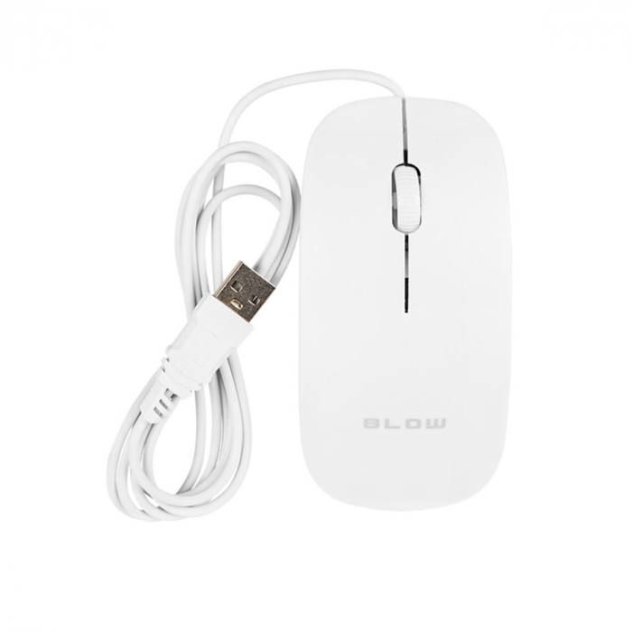 Mouse optic USB, BLOW MP-30, 1000DPI, cablu USB de 1.5m, alb [2]