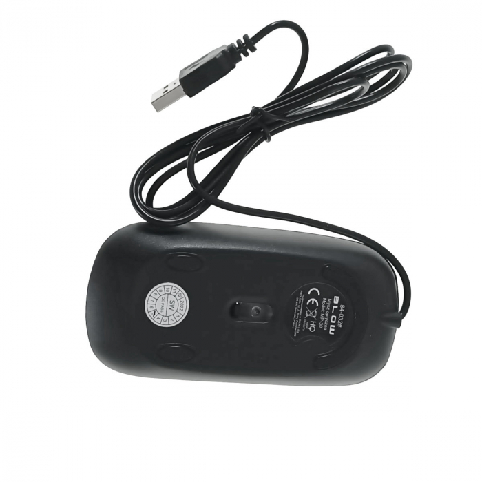 Mouse optic USB, BLOW MP-30, 1000DPI, cablu USB de 1.5m, negru [4]