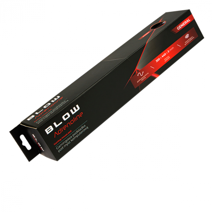 Mouse pad Blow XL 11865, 350x440x3mm, negru cu rosu [4]