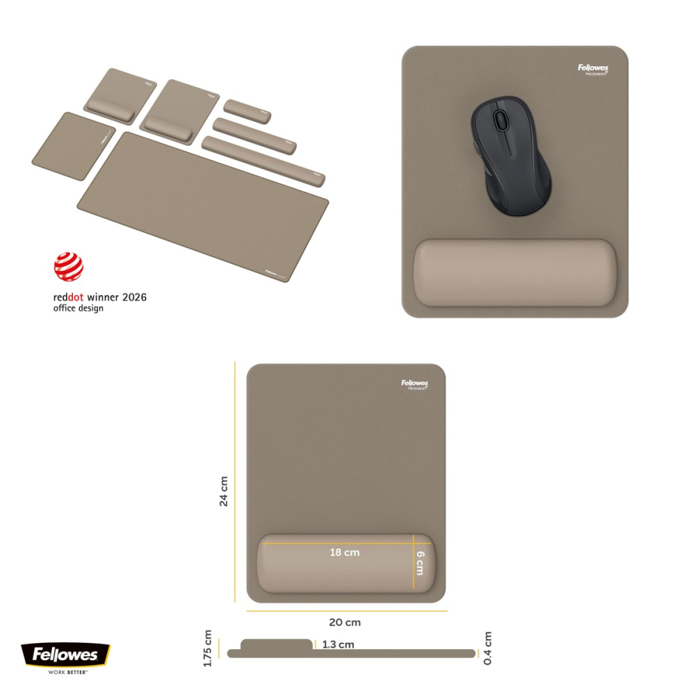 Mouse pad Fellowes Breyta cu suport pentru incheietura, antibacterian Microban, 24x20 cm, bej nisip [4]
