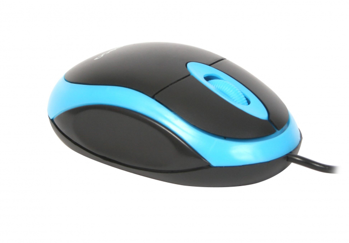 Mouse USB, Omega 41644 OM-06V, 1200 DPI, 95x57x33mm, cablu 110cm, negru cu albastru [4]