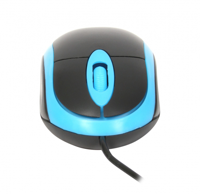 Mouse USB, Omega 41644 OM-06V, 1200 DPI, 95x57x33mm, cablu 110cm, negru cu albastru [5]
