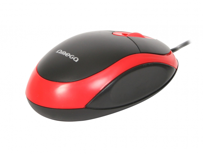 Mouse cu fir, OMEGA, OM06VR USB 800 DPI, Rosu/Negru [4]