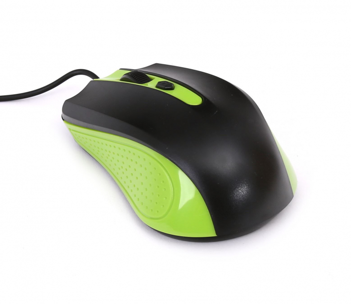 Mouse USB, Omega 41788 OM-05 3D, 800 - 1600 dpi, 105x67x38mm, cablu 110 cm, negru cu verde [3]