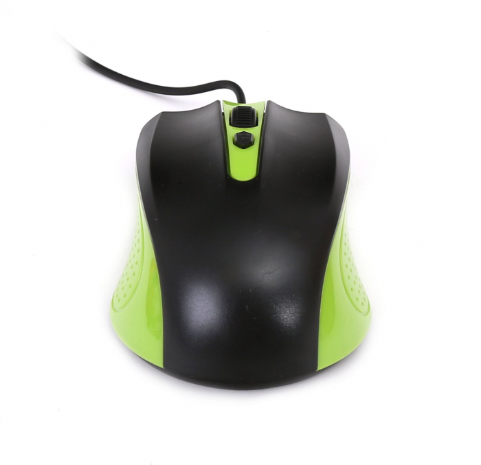 Mouse USB, Omega 41788 OM-05 3D, 800 - 1600 dpi, 105x67x38mm, cablu 110 cm, negru cu verde [5]