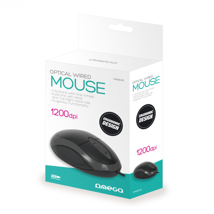 Mouse, OMEGA, Cu fir, Optic, USB, Negru [2]