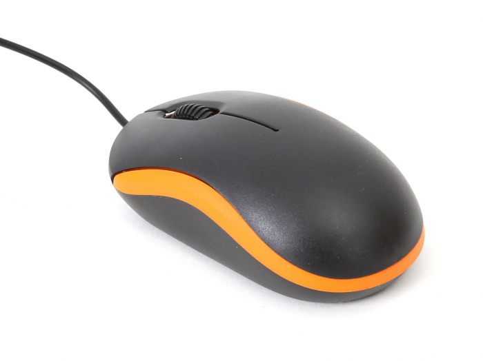 Mouse USB, Omega 43184 OM-07V, 1000 DPI, 95x54x34mm, cablu 108cm , negru cu portocaliu [3]