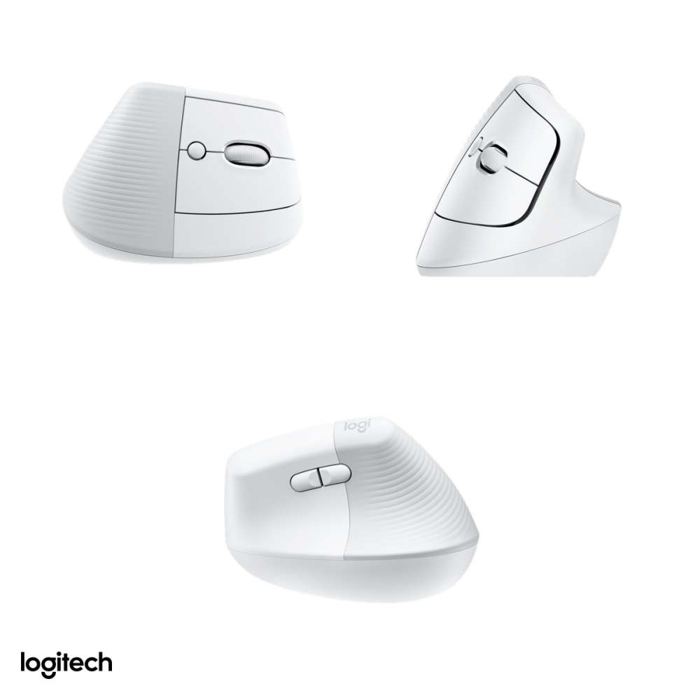 Mouse vertical ergonomic Bluetooth Logitech Lift for Mac, pentru macOS si iPadOS, 6 butoane, unghi de 57 de grade, clicuri silentioase, Easy-Switch 3 dispozitive, alb-crem, 910-006477 [4]