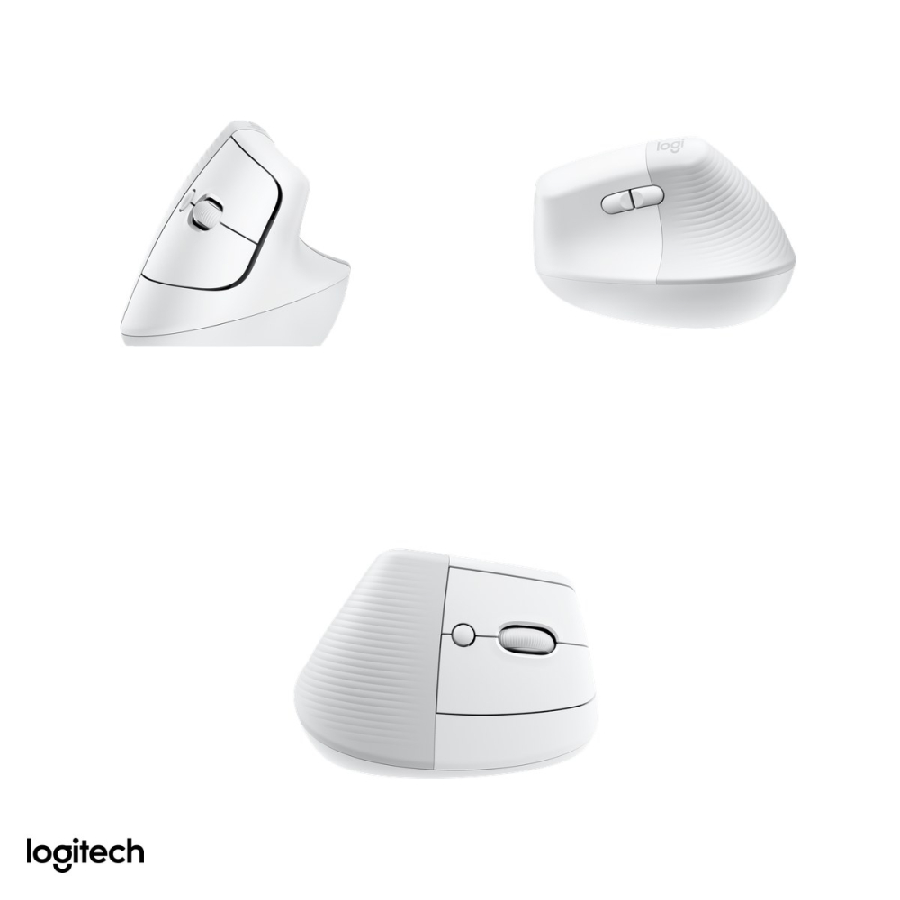 Mouse vertical ergonomic wireless Logitech Lift, pentru dreptaci, 6 butoane, Logi Bolt si Bluetooth, unghi de 57 de grade, clicuri silentioase, Easy-Switch 3 dispozitive, alb-crem, 910-006475 [4]