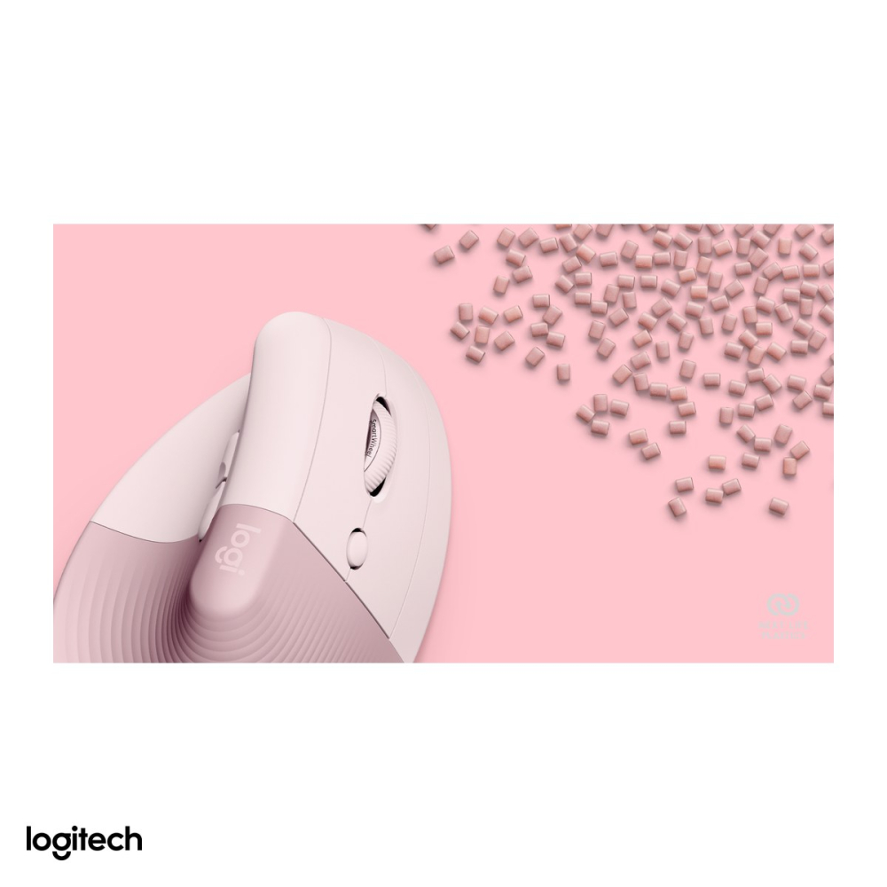 Mouse vertical ergonomic wireless Logitech Lift, pentru dreptaci, 6 butoane, Logi Bolt si Bluetooth, unghi de 57 de grade, clicuri silentioase, Easy-Switch 3 dispozitive, roz, 910-006478 [6]