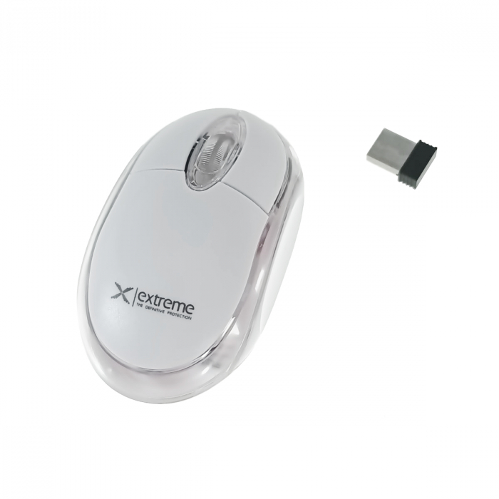 Mouse wireless 2.4 GHz, Xtreme Harrier, 1000 DPI, cu 3 butoane, 95 x 55 x 32 mm, receptor nano USB, alb [2]