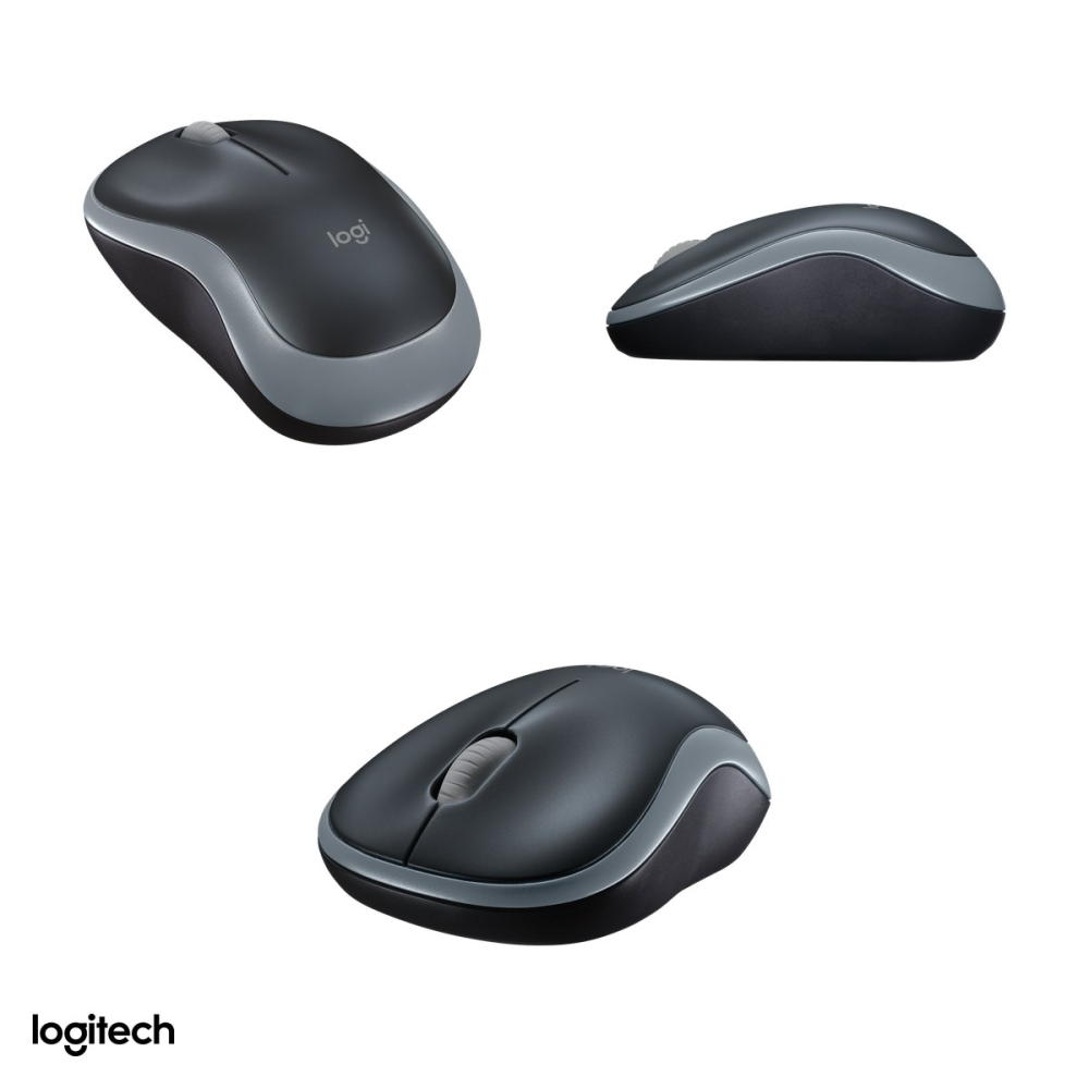Mouse wireless compact Logitech M185, conexiune 2.4 GHz cu receptor USB nano, senzor optic 1000 DPI, 3 butoane, raza de lucru 10 m, 1 baterie AA, forma ambidextra, gri, 910-002235 [4]