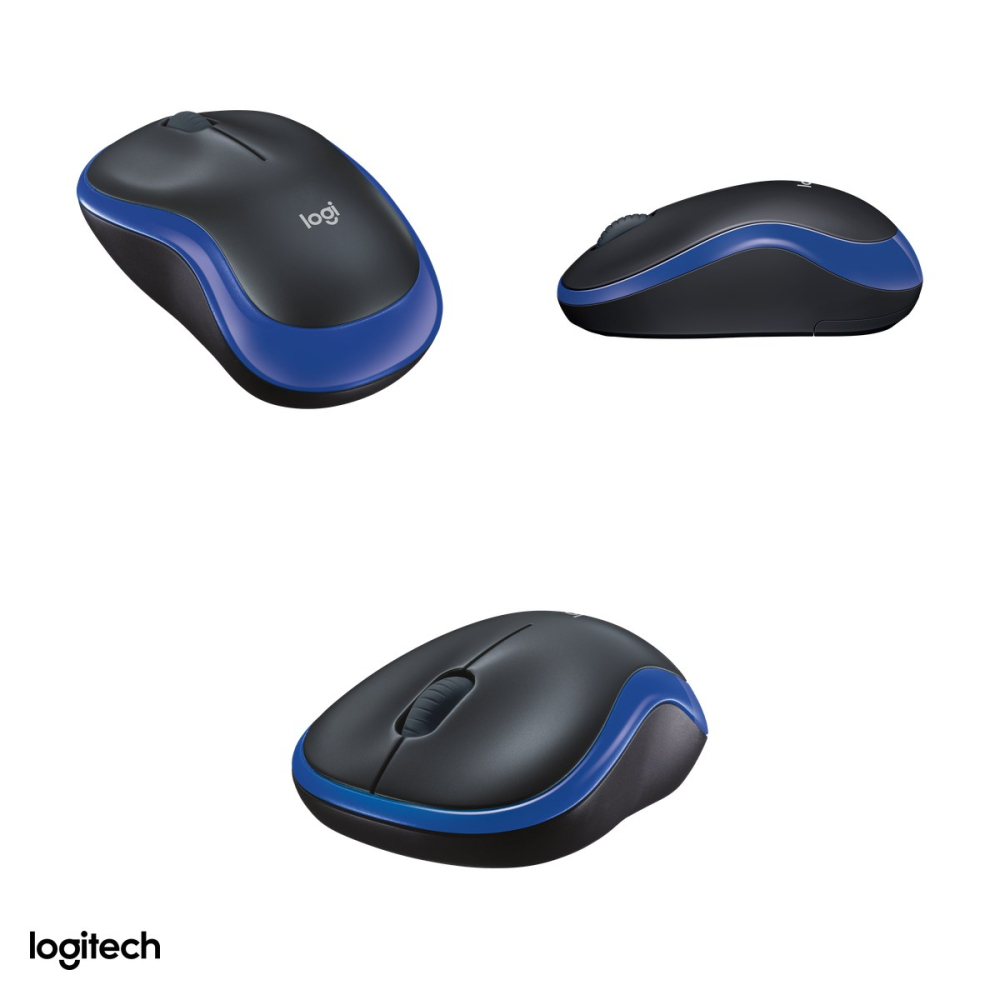 Mouse wireless compact Logitech M185, receptor USB nano 2.4 GHz, senzor optic 1000 DPI, 3 butoane, raza de lucru 10 m, 1 baterie AA, ambidextru, albastru, 910-002236 [4]