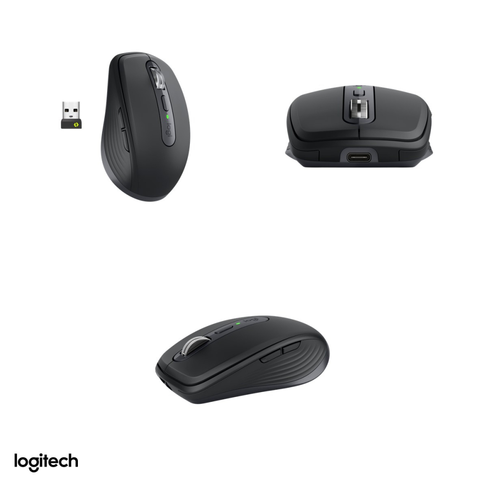 Mouse wireless compact Logitech MX Anywhere 3S for Business, receptor Logi Bolt si Bluetooth, senzor Darkfield 200-8000 DPI, 6 butoane, rotita MagSpeed, acumulator USB-C, grafit, 910-006958 [4]