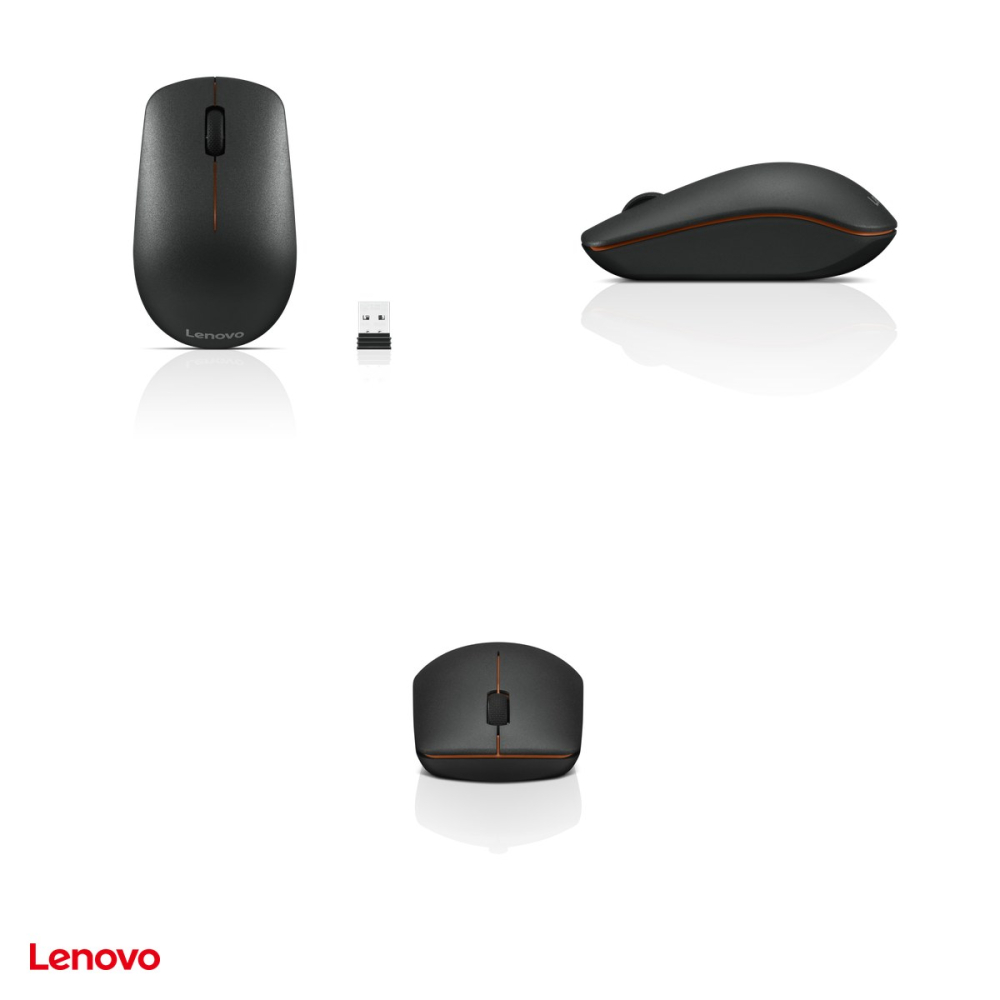 Mouse wireless Lenovo 400, receptor Nano USB 2.4 GHz, senzor optic 1200 DPI, 3 butoane, 1 baterie AA, ambidextru, negru, GY50R91293 [4]