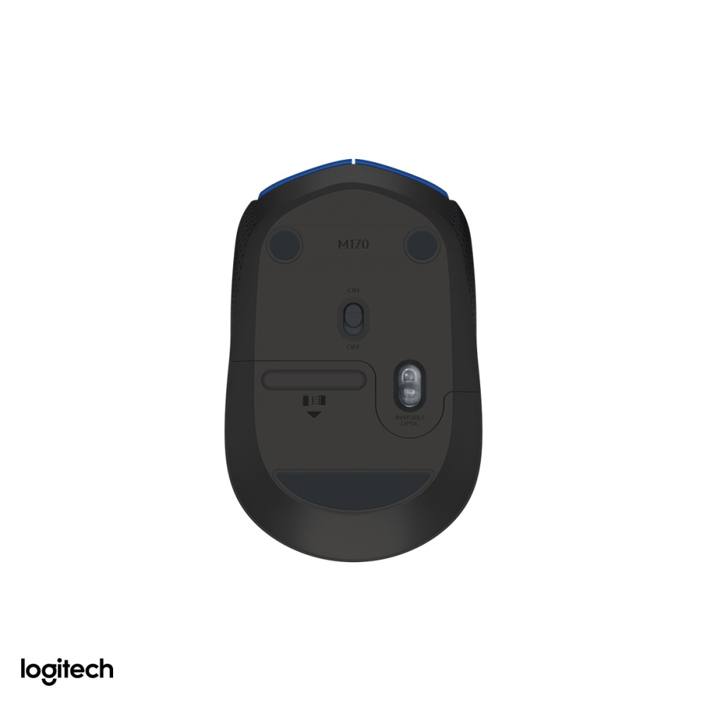Mouse wireless Logitech M171, receptor USB nano 2.4 GHz, senzor optic 1000 DPI, 3 butoane, raza de lucru 10 m, 1 baterie AA, ambidextru, albastru cu negru, 910-004640 [5]