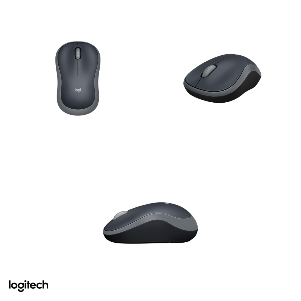 Mouse wireless Logitech M185, compact, receptor nano USB 2.4 GHz, senzor optic 1000 DPI, 3 butoane, ambidextru, 1 baterie AA, gri, 910-002238 [4]