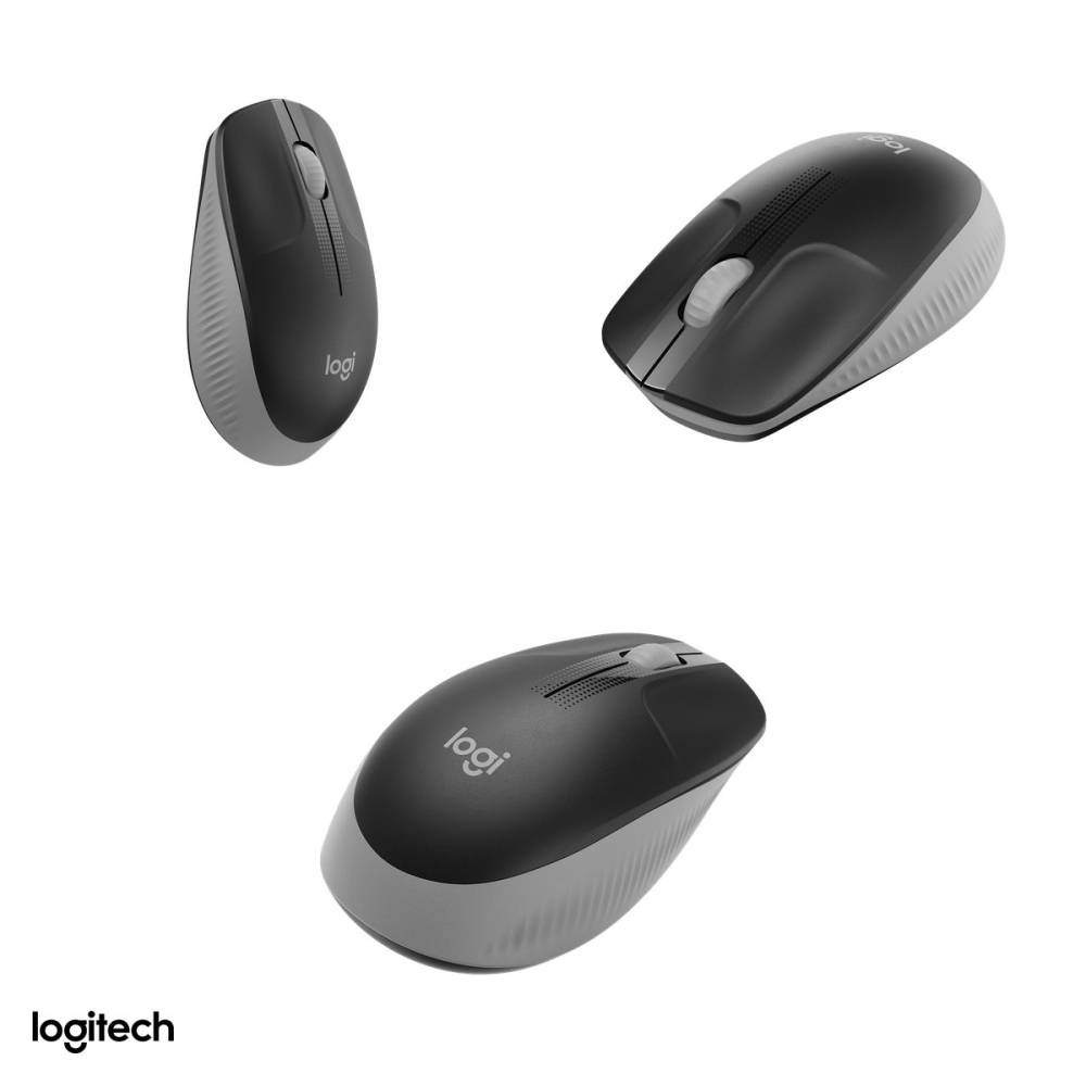 Mouse wireless Logitech M190 full-size, receptor USB nano 2.4 GHz, senzor optic 1000 DPI, 3 butoane, raza de lucru 10 m, 1 baterie AA, ambidextru, gri mediu, 910-005906 [4]