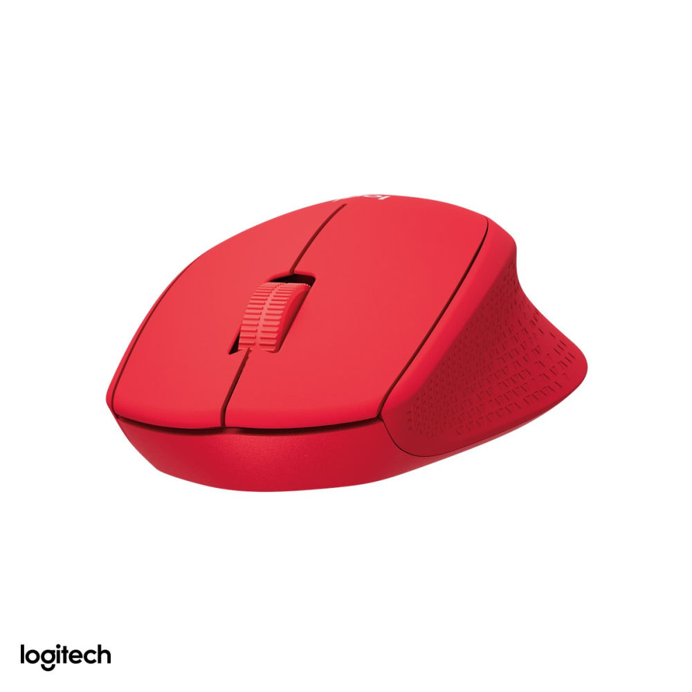 Mouse wireless Logitech M330 Silent Plus, clicuri silentioase SilentTouch, receptor USB 2.4 GHz, senzor optic 1000 DPI, 3 butoane, 1 baterie AA, pentru mana dreapta, rosu, 910-004911 [5]