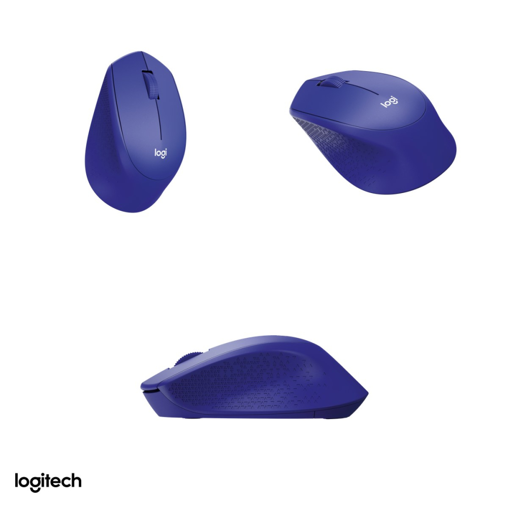 Mouse wireless Logitech M330 Silent Plus, clicuri silentioase SilentTouch, receptor USB 2.4 GHz, senzor optic 1000 DPI, 3 butoane, 1 baterie AA, pentru mana dreapta, albastru, 910-004910 [4]