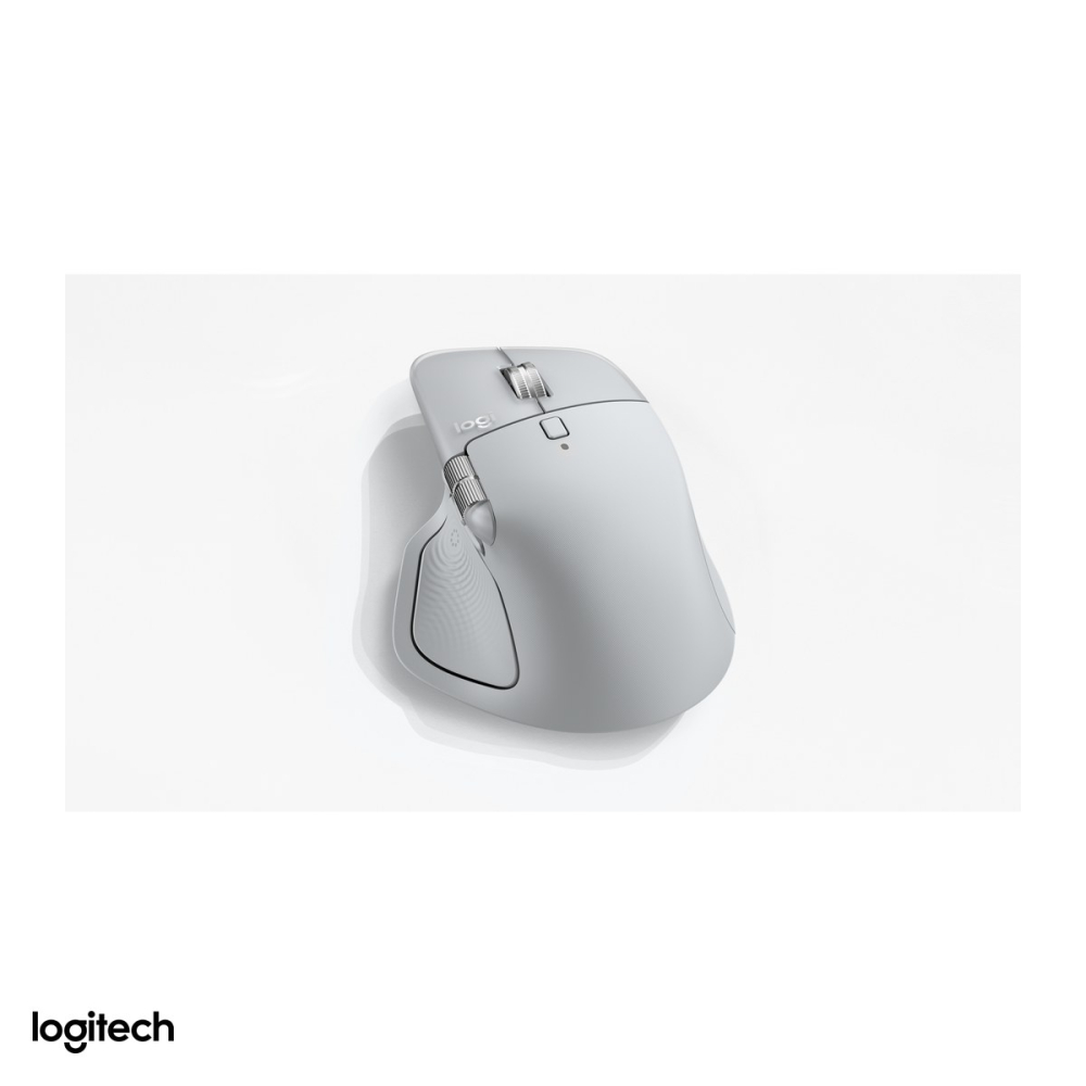 Mouse wireless Logitech MX Master 4 cu feedback haptic, Bluetooth si receptor USB inclus, senzor Darkfield 200-8000 DPI, 8 butoane, rotita MagSpeed, Actions Ring, gri deschis, 910-007563 [4]