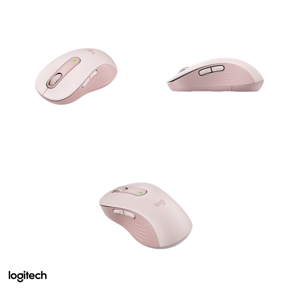Mouse wireless Logitech Signature M650 L pentru mana dreapta, marime L, 5 butoane, receptor Logi Bolt inclus sau Bluetooth, rotita SmartWheel, clicuri silentioase, roz, 910-006237 [4]