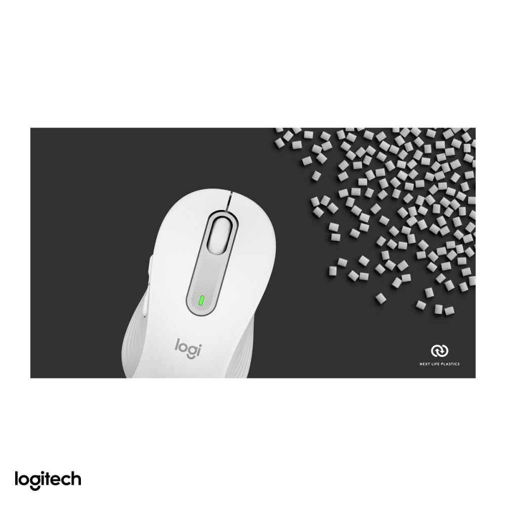 Mouse wireless Logitech Signature M650 pentru mana dreapta, pentru maini mici si medii, 5 butoane, receptor Logi Bolt inclus sau Bluetooth, rotita SmartWheel, clicuri silentioase, alb-crem, 910-006255 [6]
