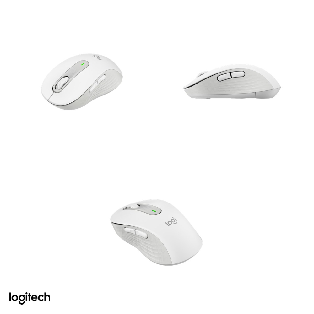 Mouse wireless Logitech Signature M650 pentru mana dreapta, pentru maini mici si medii, 5 butoane, receptor Logi Bolt inclus sau Bluetooth, rotita SmartWheel, clicuri silentioase, alb-crem, 910-006255 [4]