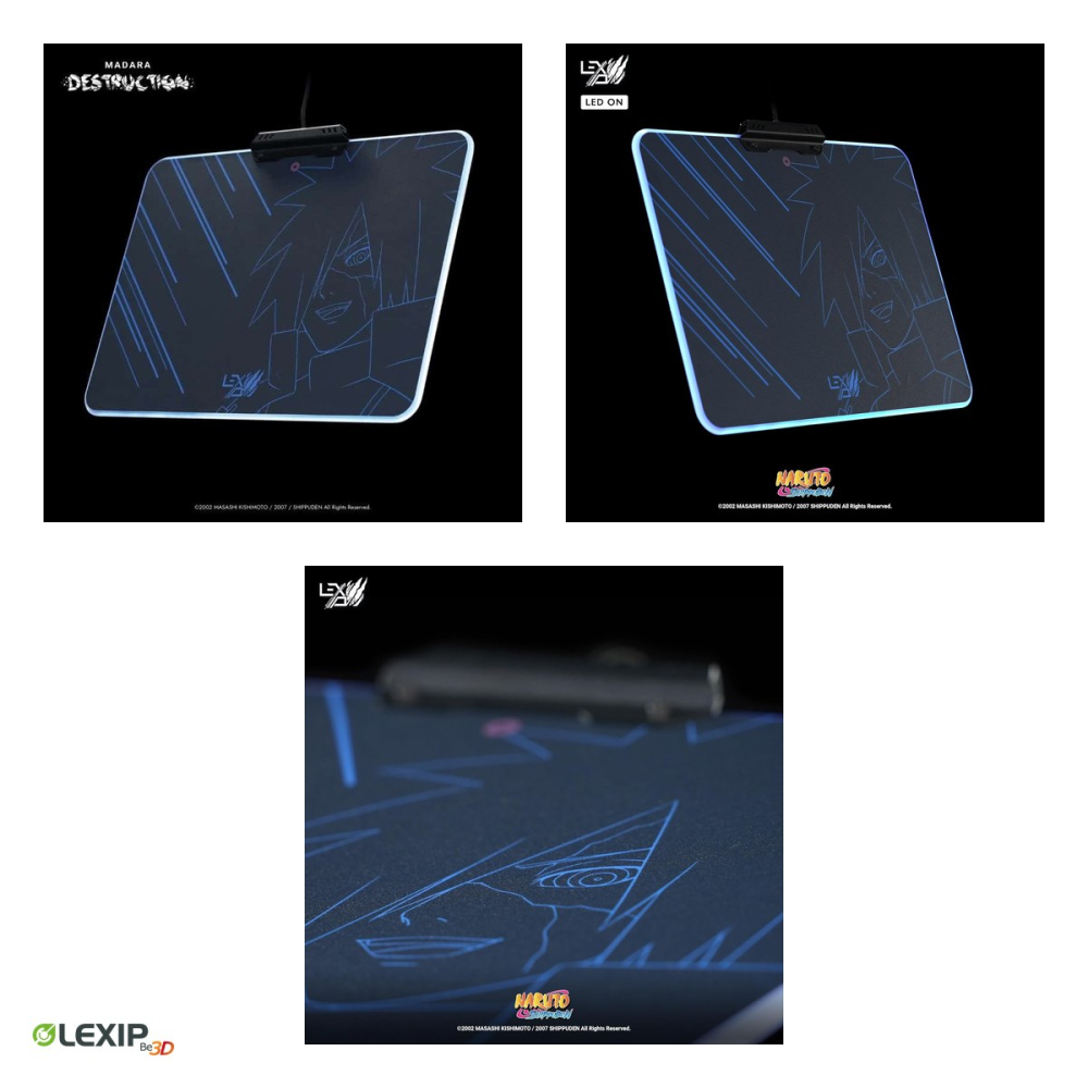 Mousepad gaming rigid Lexip Madara, Naruto Shippuden, contur iluminat RGB, suprafata micro-texturata, TSXLXMP0003 [4]