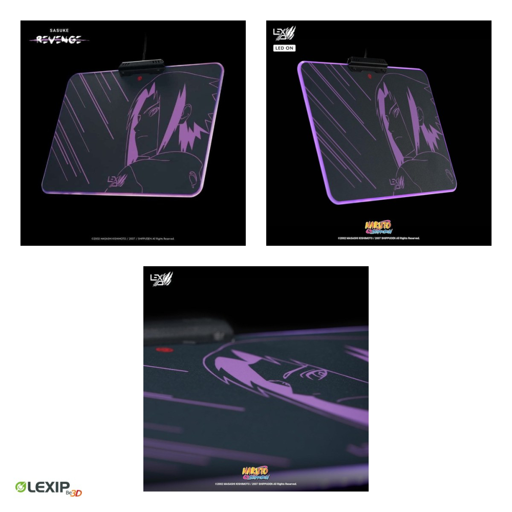 Mousepad gaming rigid Lexip Sasuke Revenge, Naruto Shippuden, contur iluminat RGB, suprafata micro-texturata, TSXLXMP0001 [4]