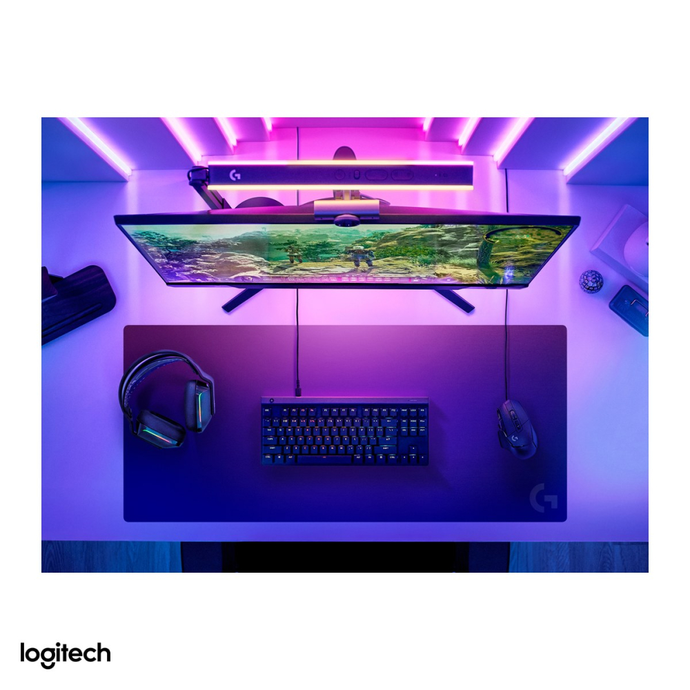 Mousepad gaming XL Logitech G G840, textil, 900 x 400 x 3 mm, pentru mouse si tastatura, frictiune moderata, negru, 943-000778 [5]