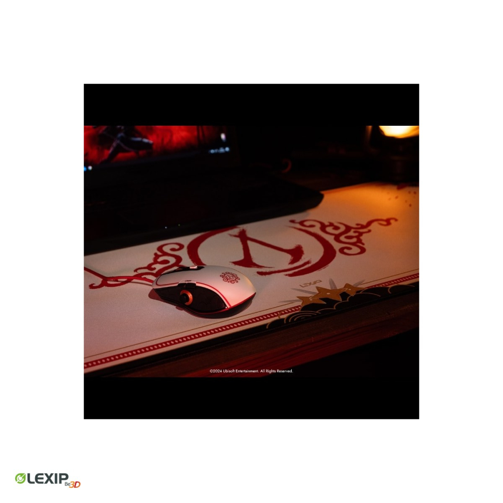 Mousepad gaming XXL flexibil Lexip Assassin's Creed Shadows, 900 x 400 x 4 mm, neopren lavabil, baza din latex antiderapanta, rosu, UBXLXMP0001 [5]