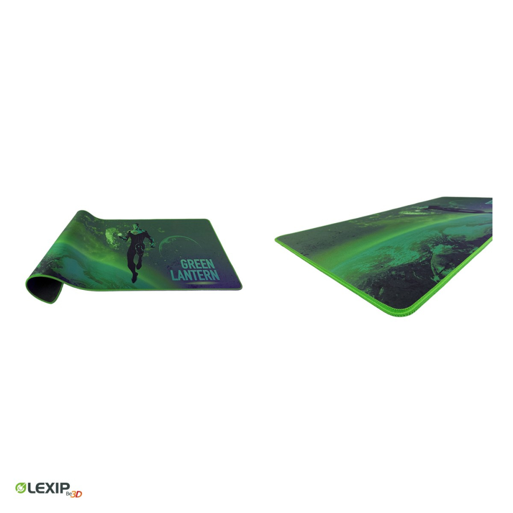 Mousepad gaming XXL flexibil Lexip Green Lantern, 900 x 400 x 4 mm, neopren lavabil, baza din latex antiderapanta, verde smarald, WAXLXMP0008 [5]