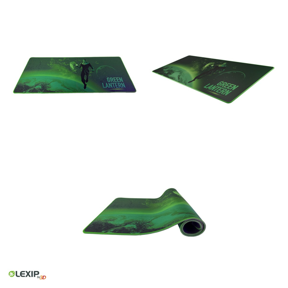 Mousepad gaming XXL flexibil Lexip Green Lantern, 900 x 400 x 4 mm, neopren lavabil, baza din latex antiderapanta, verde smarald, WAXLXMP0008 [4]