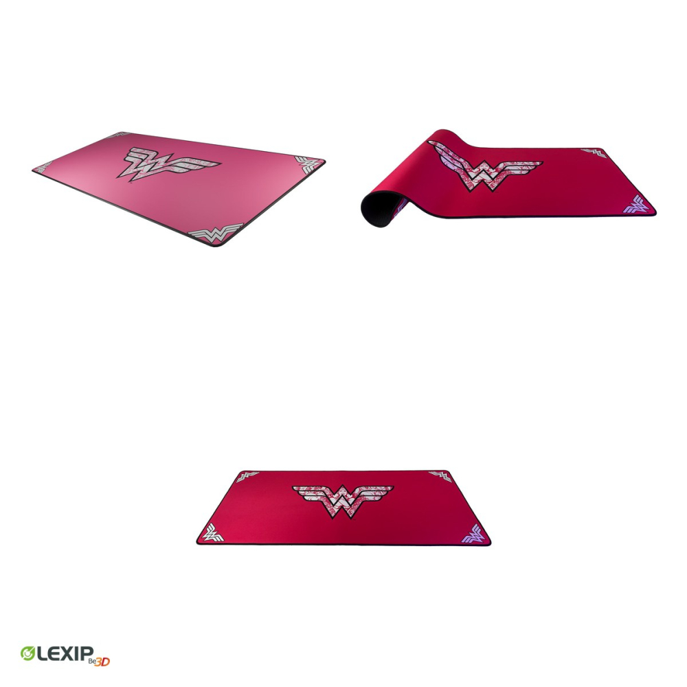 Mousepad gaming XXL flexibil Lexip Wonder Woman Pink, 900 x 400 x 4 mm, neopren lavabil, baza din latex antiderapanta, roz, WAXLXMP0005 [4]
