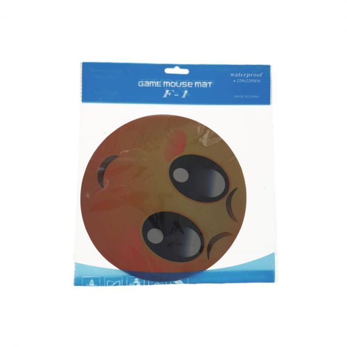 Mousepad Rotund cu Design Emoticon - 200mm, Cauciuc Panzat, Rezistent la Apă - Vesel și Practic pentru Birou [3]