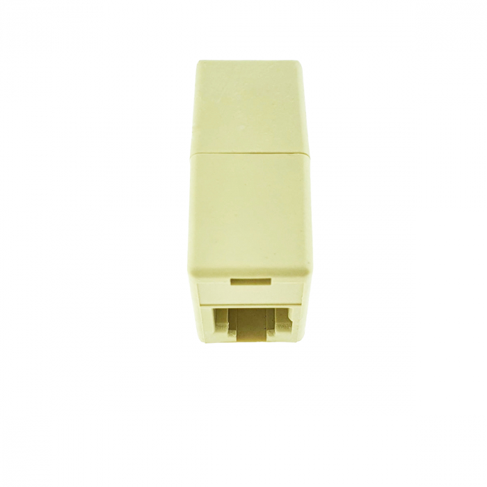 Mufa adaptor de prelungire cablu telefon, RJ11, 6P4C, mama-mama, bej [4]
