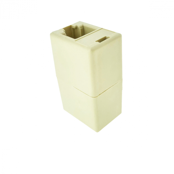 Mufa adaptor de prelungire cablu telefon, RJ11, 6P4C, mama-mama, bej [3]
