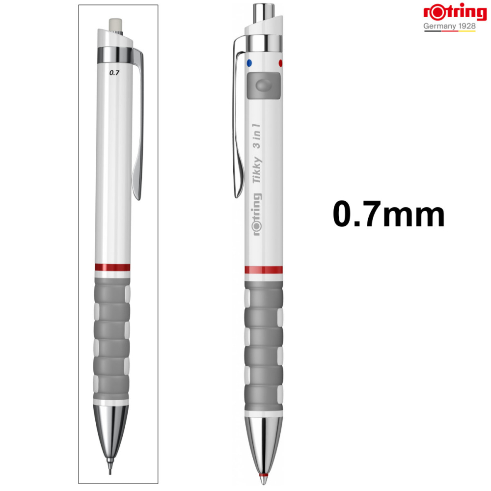 Multi-instrument Alb Triopen Tikky cu Sistem Gravitational, Creion Mecanic 0.7mm, Pix Albastru, Rosu si Radiera, Rotring [2]
