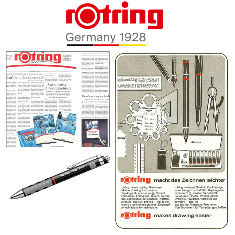 Multi-instrument Triopen Negru Tikky cu Sistem Gravitational, Creion Mecanic 0.5mm, Pix Albastru, Rosu si Radiera, Rotring [5]
