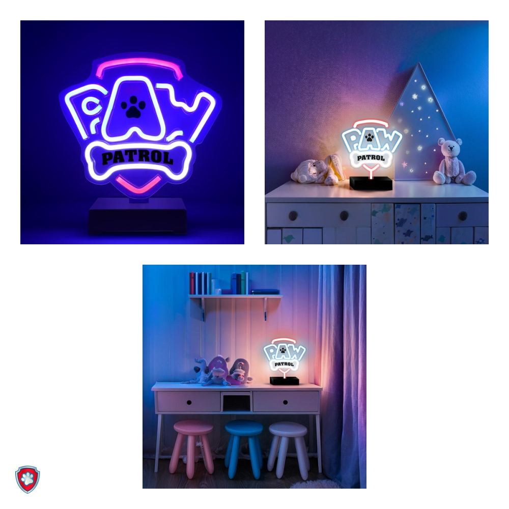 Neon LED cu suport Psi Patrol, Paw Patrol Logo, dimensiuni 25 x 25cm, cablu USB cu lungimea 1.5m [4]