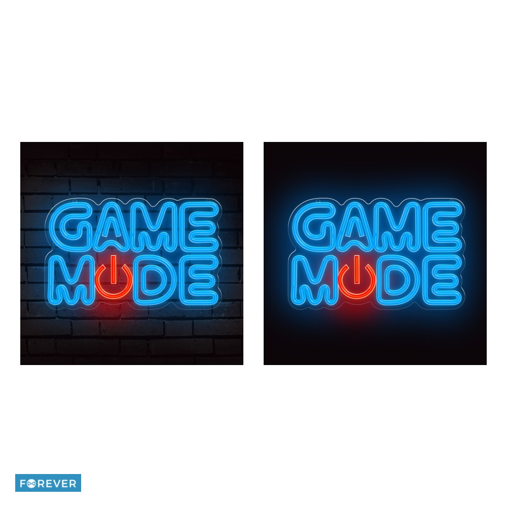 Neon LED pe plexiglas Forever Light, Game Mode, dimensiuni 260 x 20 x 400 mmmm, albastru rosu, cablu 2m [5]