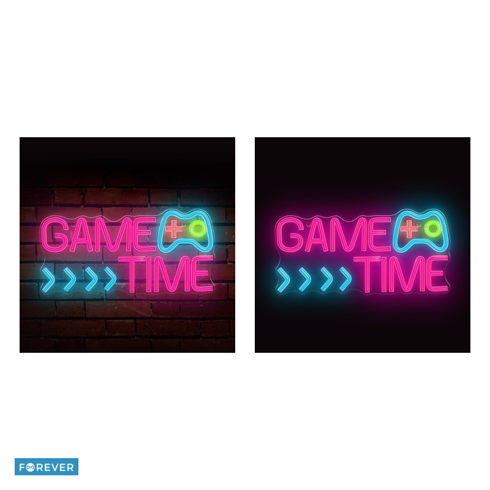Neon LED pe plexiglas Forever Light, Game Time, dimensiuni 200 x 15 x 400 mmmm, cablu USB cu lungimea 2m, multicolor [5]