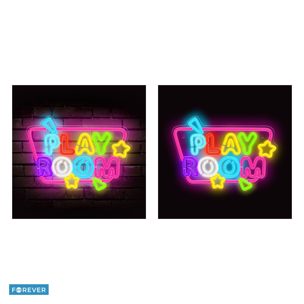Neon LED pe plexiglas Forever Light, Playroom, 140 x 20 x 320mm, cablu USB cu lungimea 2m, multicolor [5]