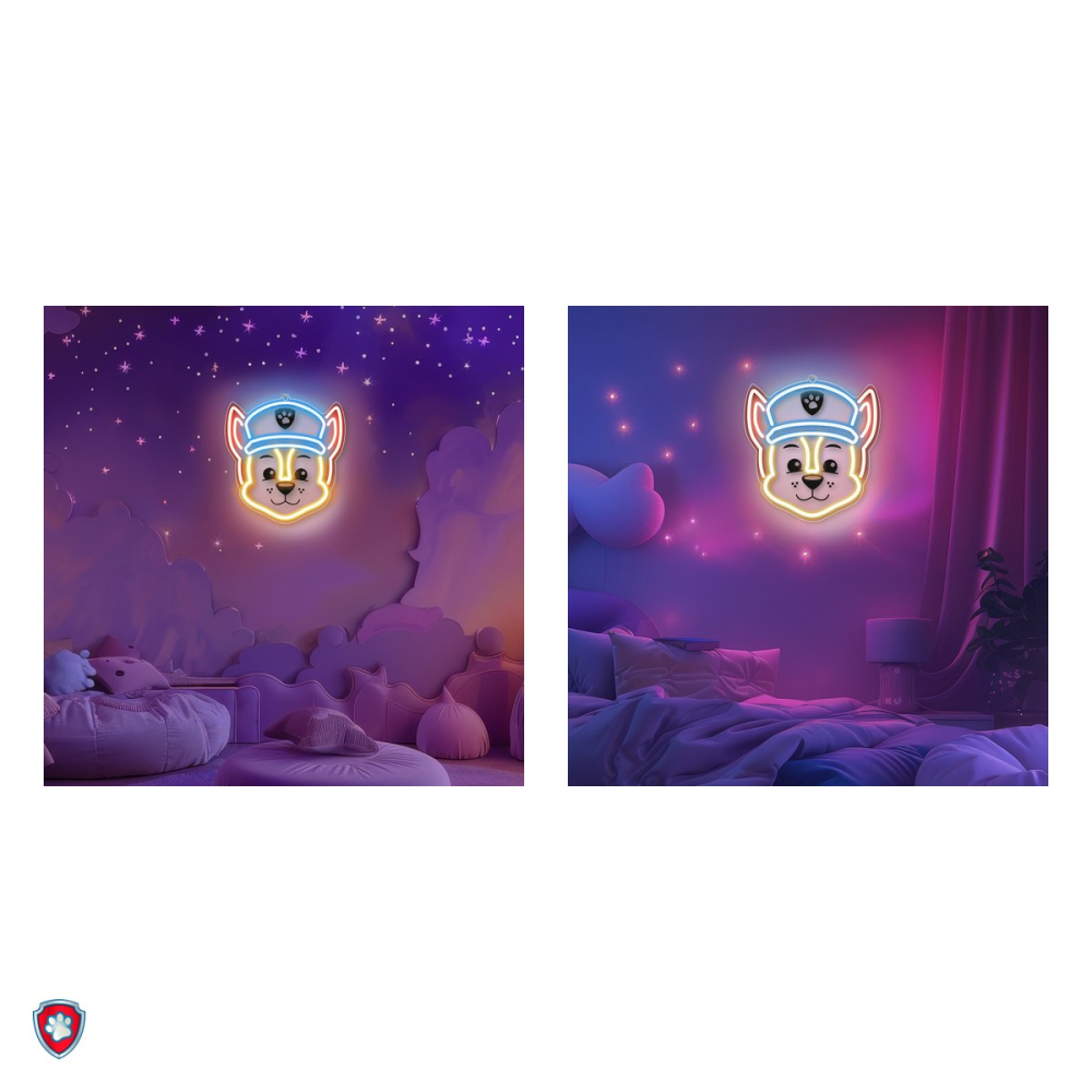 Neon LED pe plexiglas Psi Patrol, Paw Patrol Chase, dimensiuni 40 x 40cm, cablu USB cu lungime 1.5m [5]