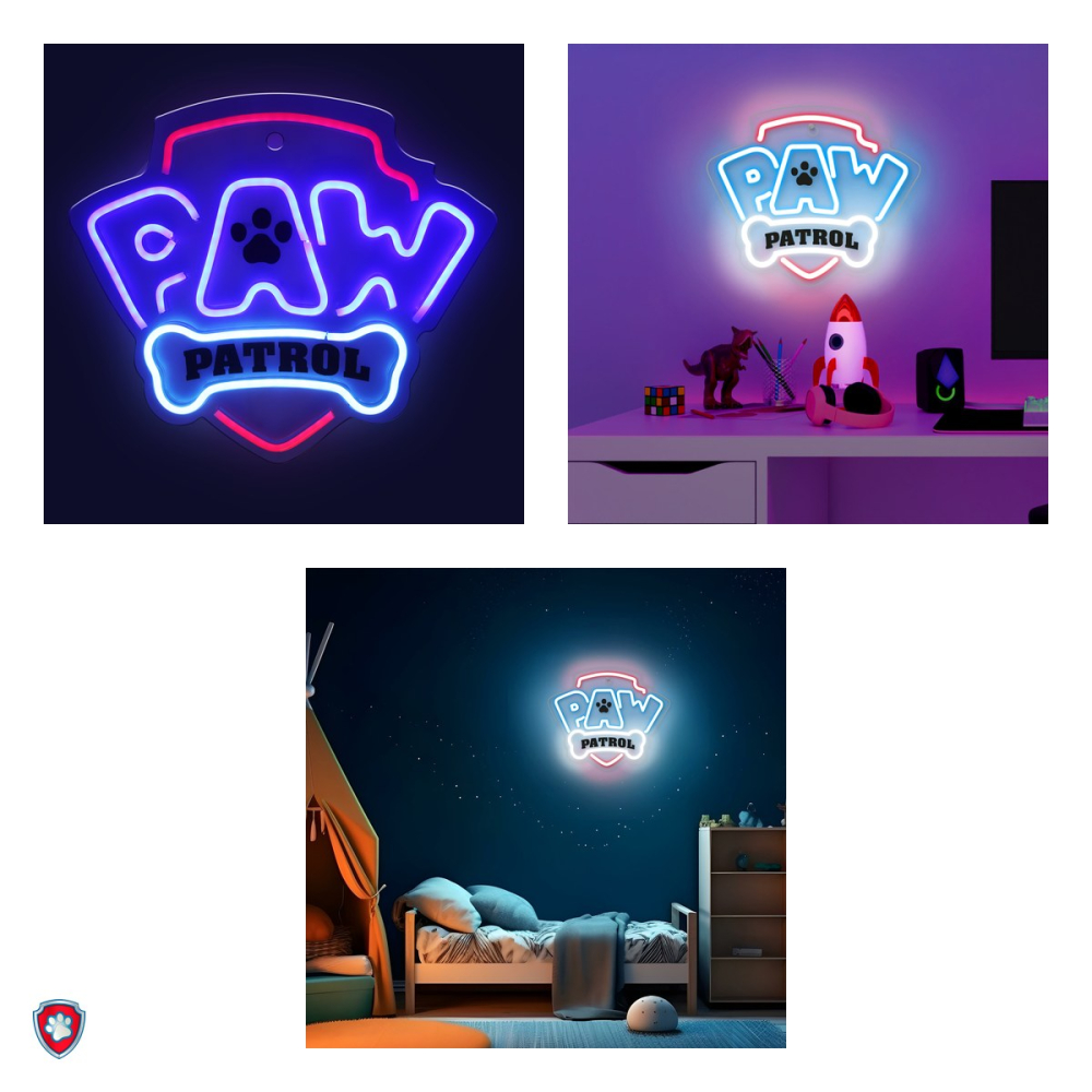 Neon LED pe plexiglas Psi Patrol, Paw Patrol Logo, dimensiuni 40 x 40cm, cablu USB cu lungime 1.5m [4]