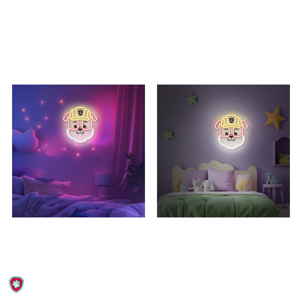 Neon LED pe plexiglas Psi Patrol, Paw Patrol Rubble, dimensiuni 40 x 40 cm, cablu USB cu lungime 1.5m [5]