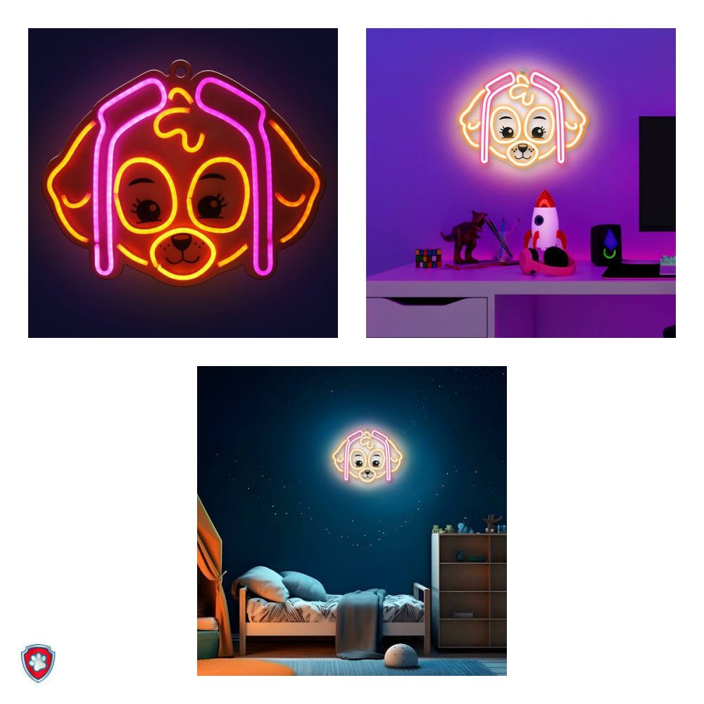 Neon LED pe plexiglas Psi Patrol, Paw Patrol Skye, dimensiuni 40 x 40 cm, cablu USB cu lungime 1.5m [4]